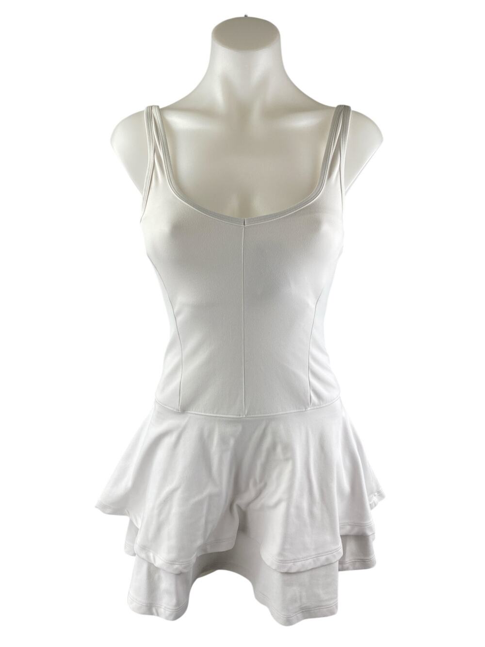 YPB Womens White Sleeveless Activewear Athletic Mini Romper A-line Tank Dress XS